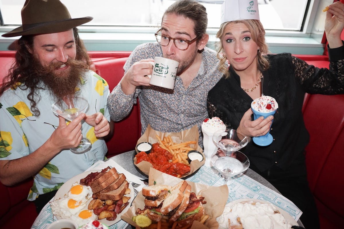 Damn Tall Buildings in a diner