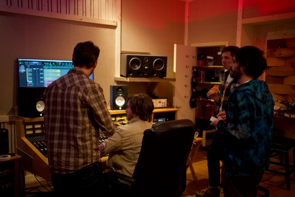 George Jackson in the recording studio