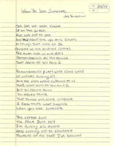 When You Lose Someone: A Poem for Glenn Frey